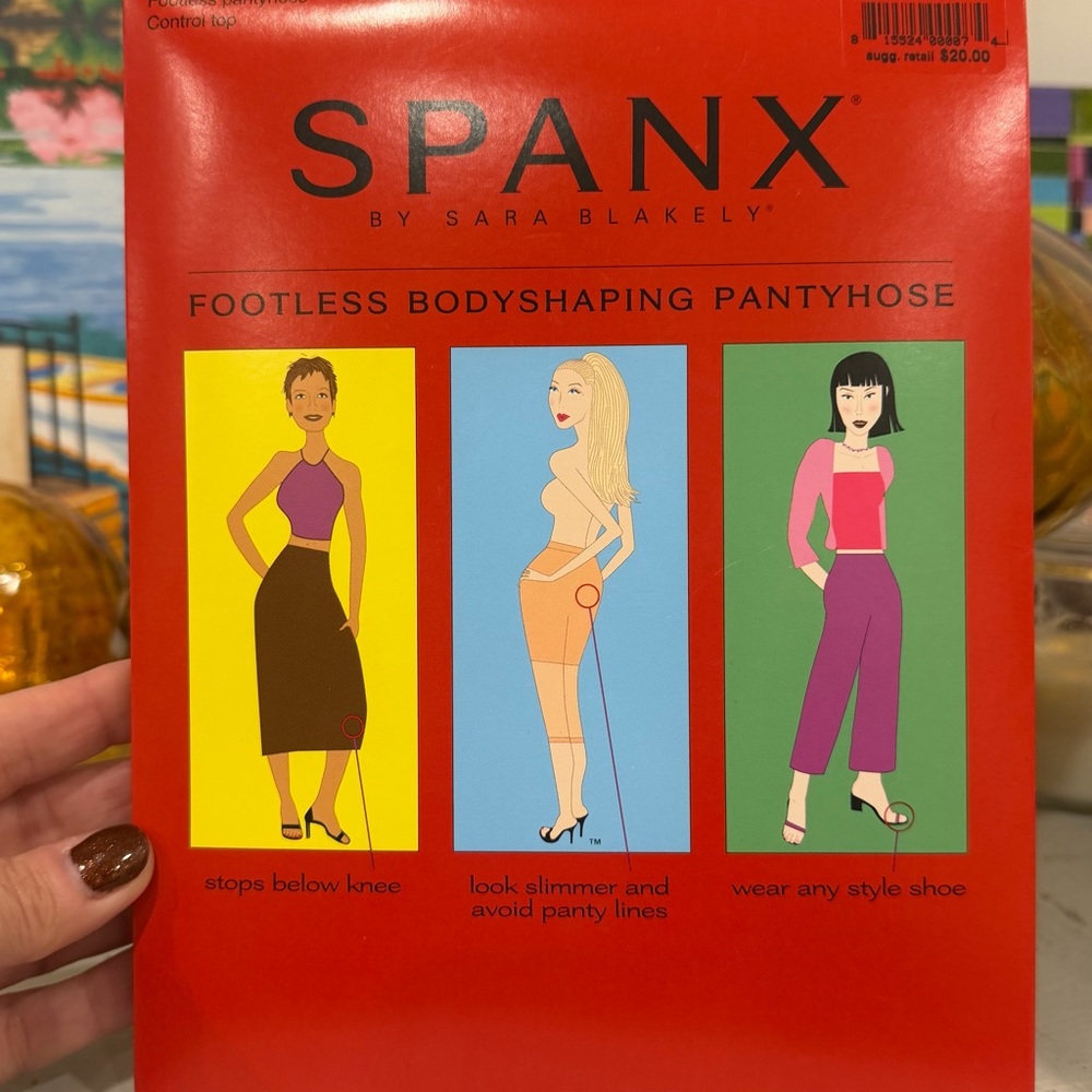 ✅ NWT SPANX size C control top Footless body shaping Pantyhose black below knee